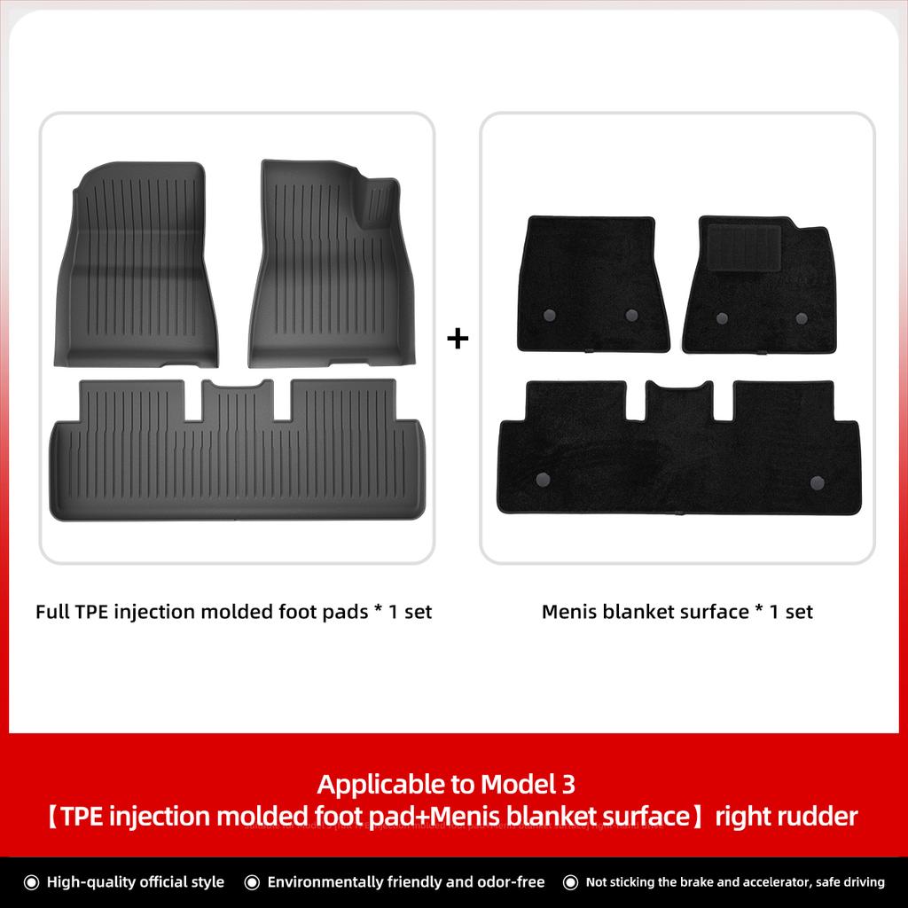LUCKEASY Right Drive for Tesla Model 3 Model Y  2023 Car All-weather Floor Mat Trunk Pad Protective Interior Accessories