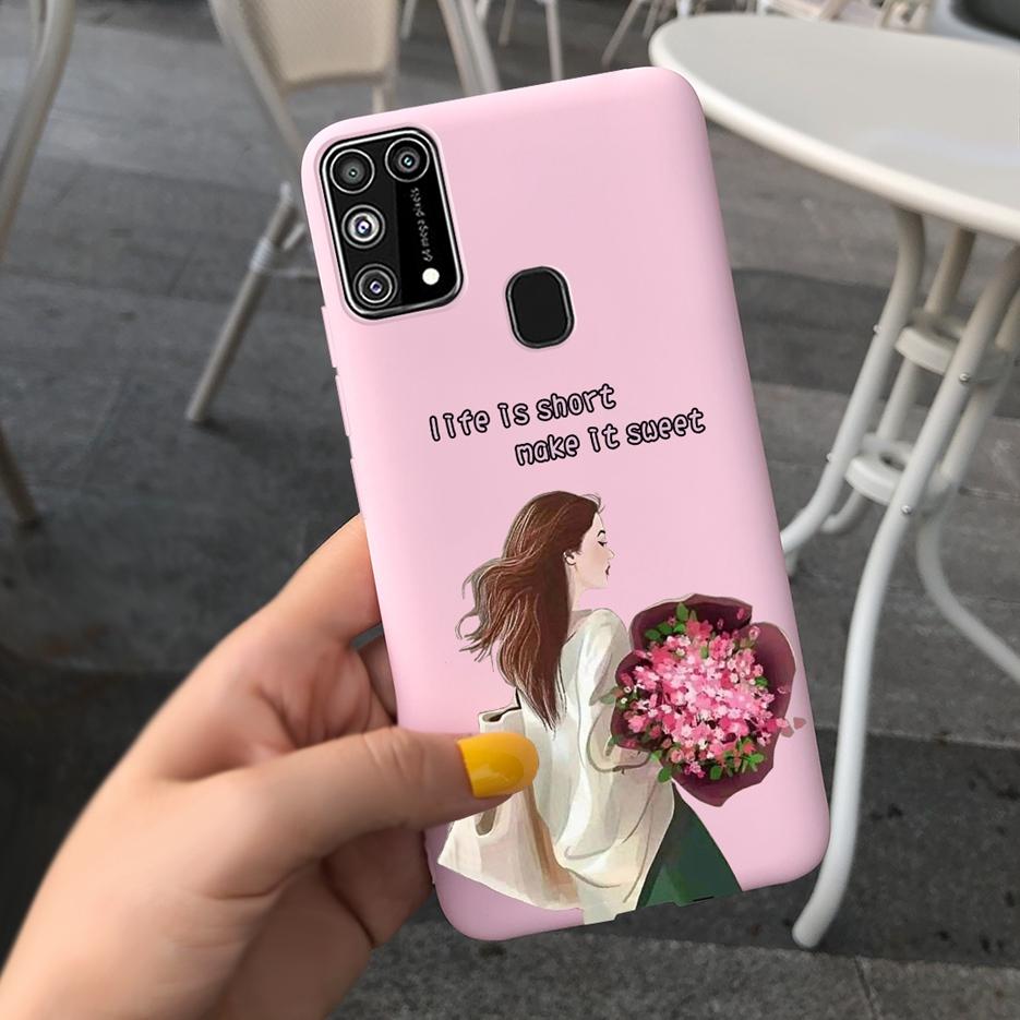 For Samsung Galaxy M31 Case SM-M315F Cute Bear Cartoon Painted Cover Phone Case For Samsung M31 M 31 GalaxyM31 Bumper Soft Funda