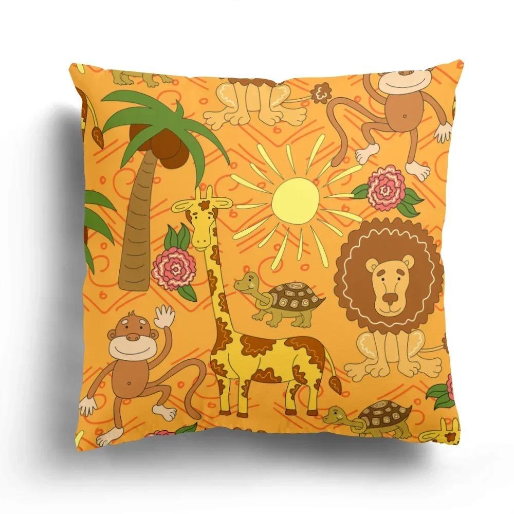 Fashion Pillowcase Cushion Cover Home Decoration Sofa Cartoon Leopard Chicken Strawberry Banana Pillowcase
