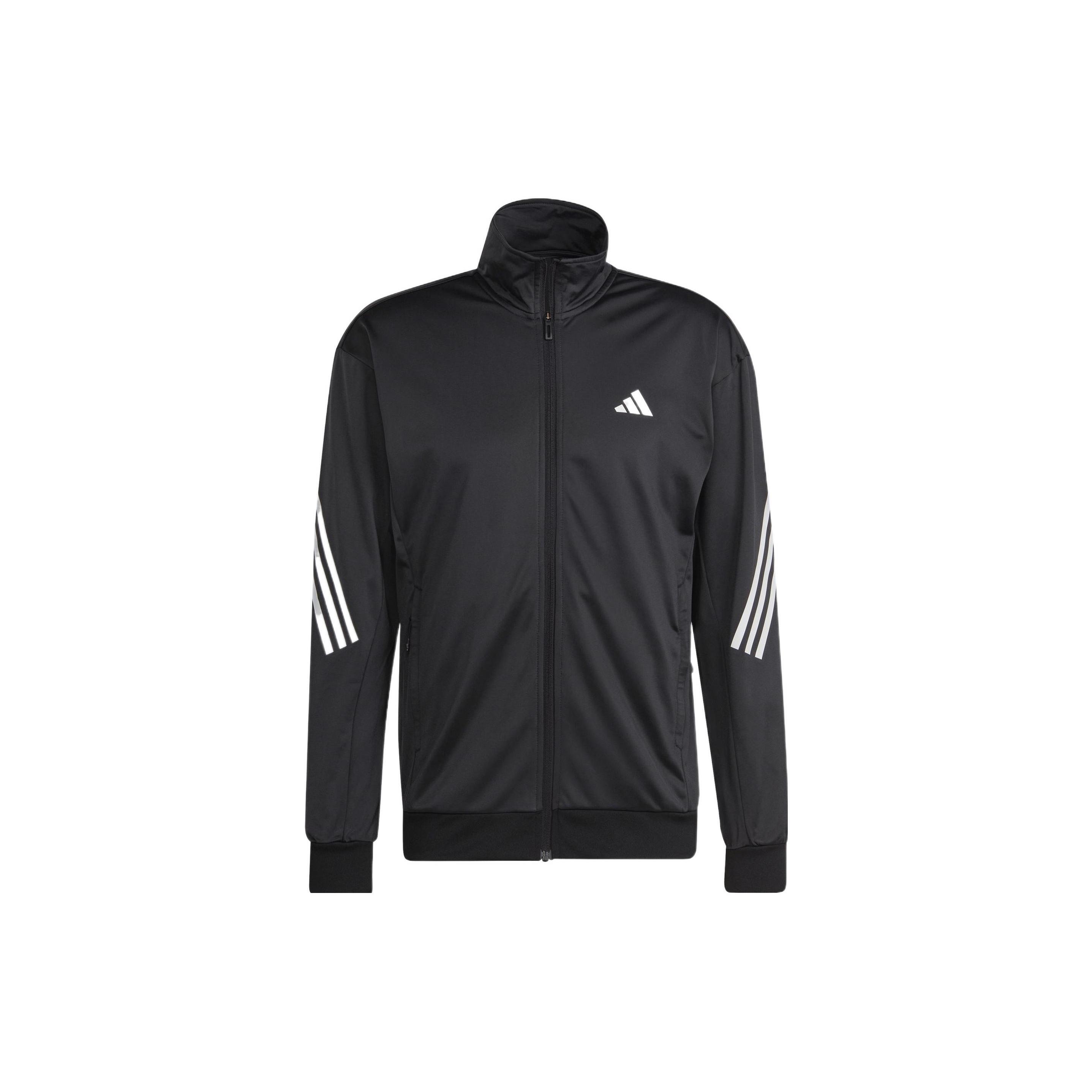 adidas 3-Stripes Knit Tennis Jacket Asia Sizing  Black White  Men s HT7176 S