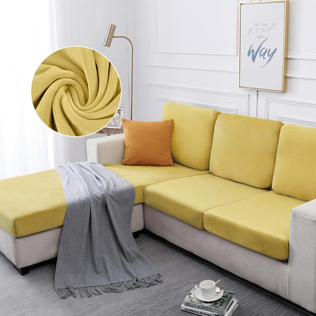 Husă de pernă pentru canapea din catifea, elastică îngroșată pentru camera de zi, husă extensibilă, lavabilă, detașabilă, culoare solidă, husă pentru canapea de pluș