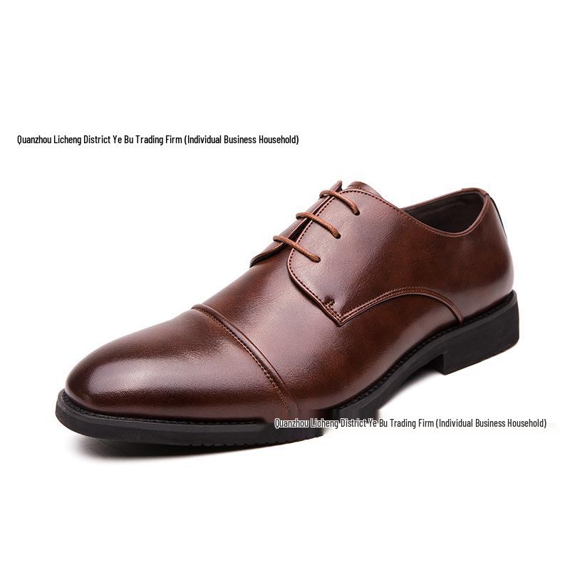 

Мужские модные кожаные туфли дерби на шнуровке с заостренным носком - Большой размер, Формальные, Деловой кэжуал 45 коричневый