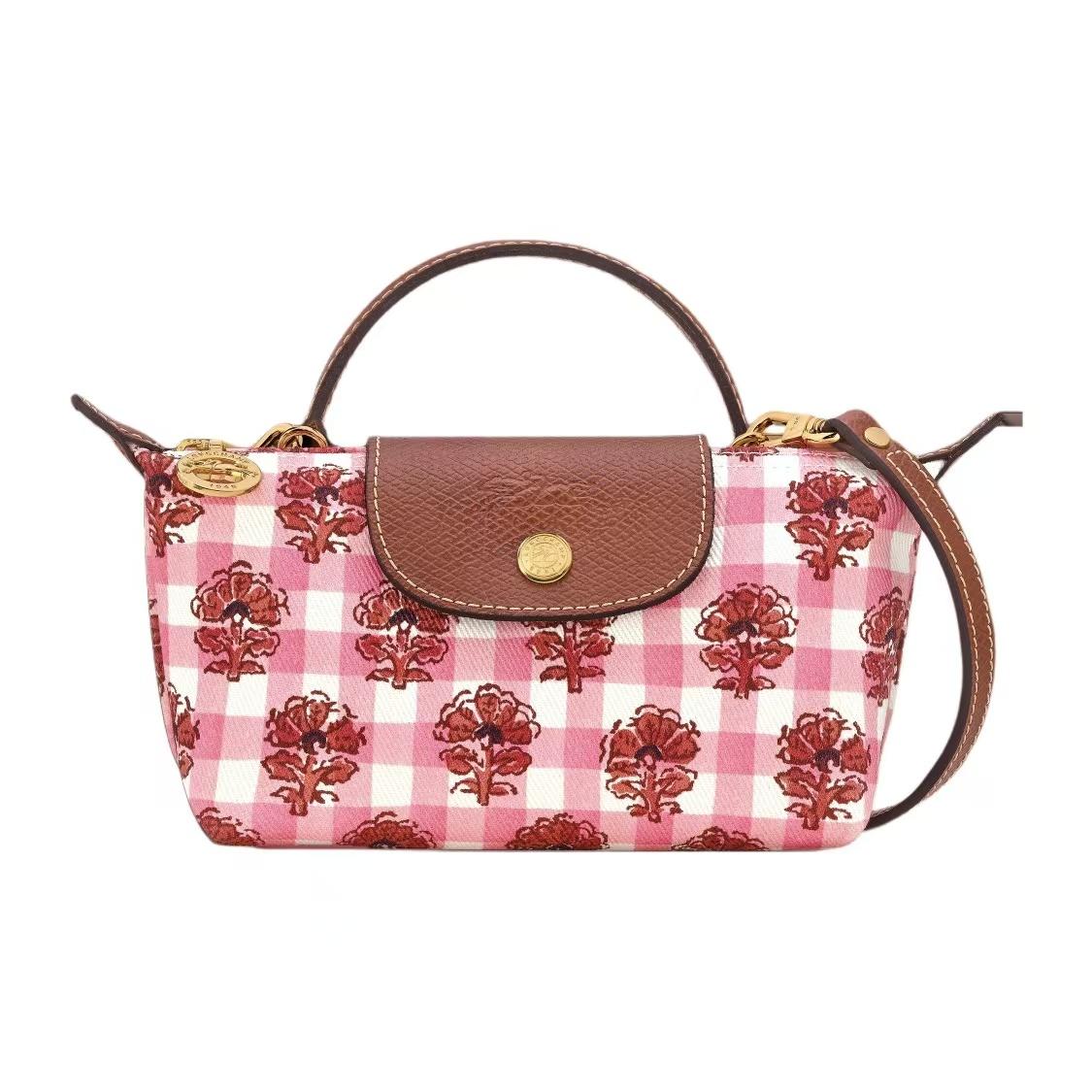 

Longchamp Le Pliage Pocket Mini Shoulder Crossbody Bag Women Handbags Pink 34205HGG633 Basic Set (Bag)