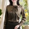 French Retro High-end Three-dimensional Flower Hot-scalding Shirt for Women In Spring New Beautiful Temperament Celebrity Niche Top