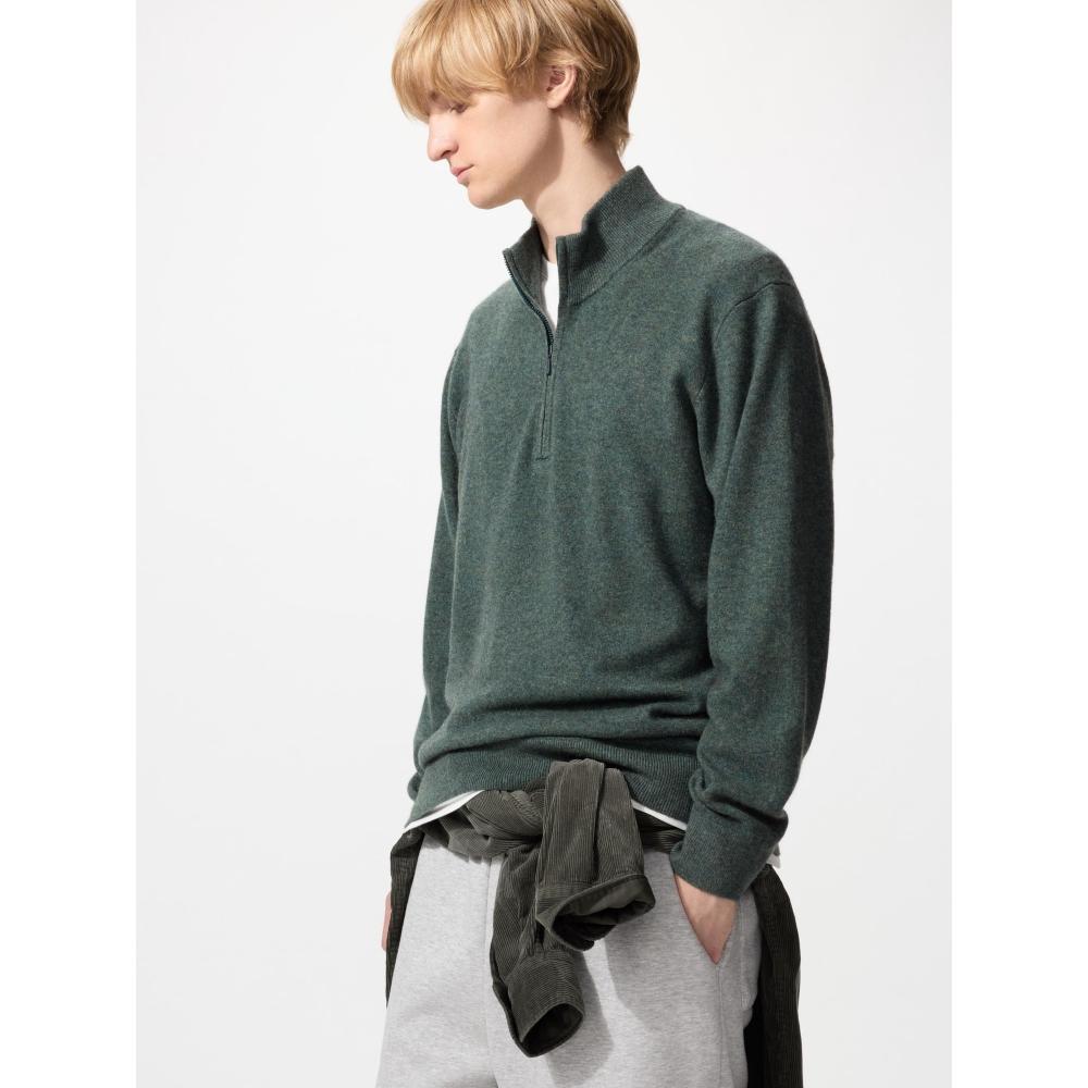 Uniqlo Japanischer Kaschmir Pullover mit halbem Reißverschluss