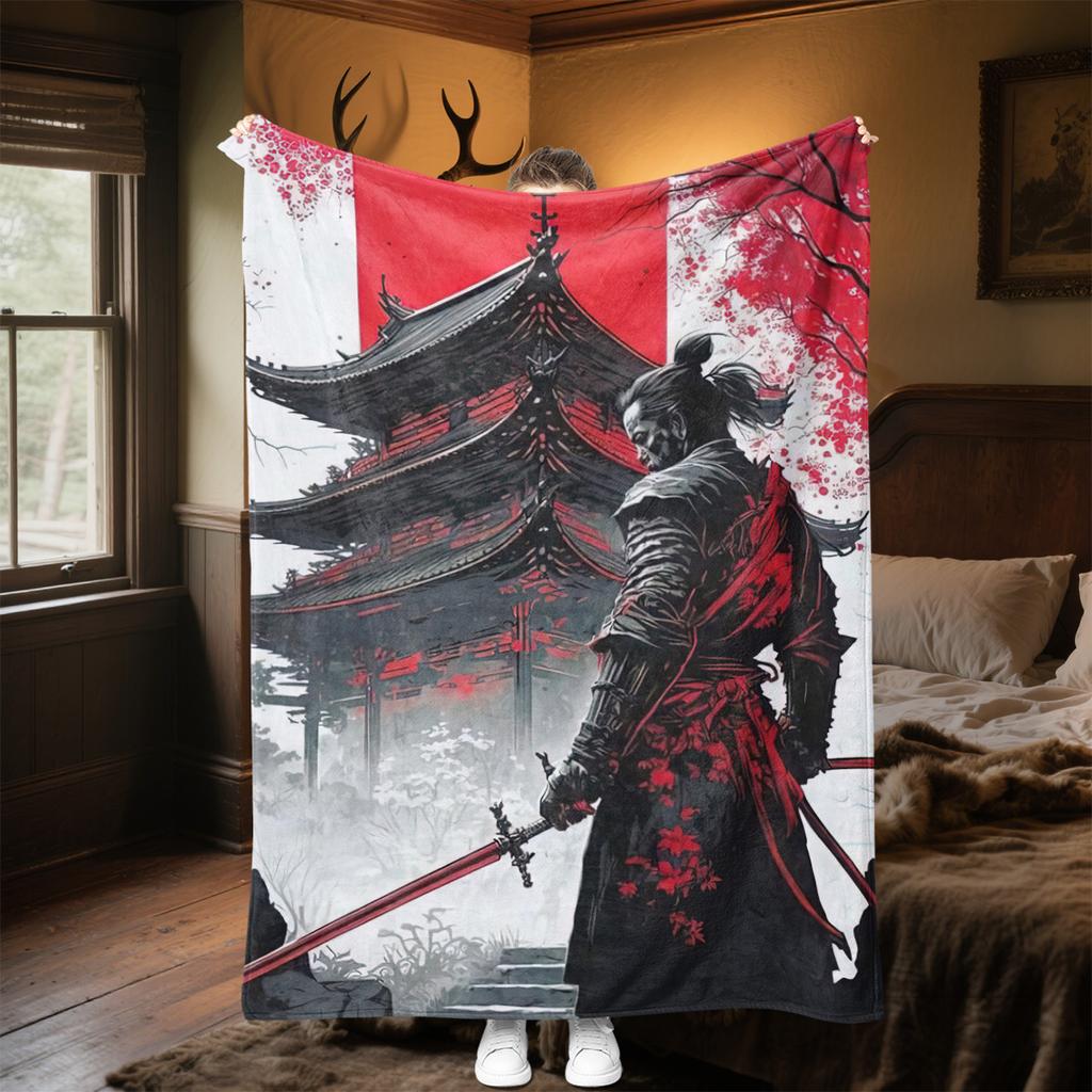 1PC Samurai Warrior Cosplay Costume Blanket Soft Comfortable All Seasons Perfect Sofa Office Travel Home Gift Idea