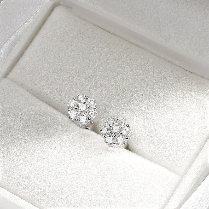 D Color 2.5/3mm Certified Full Moissanite Stud Earrings for Women Sparkling Flower Party Classic Jewelry 100% 925 Sterling Silver