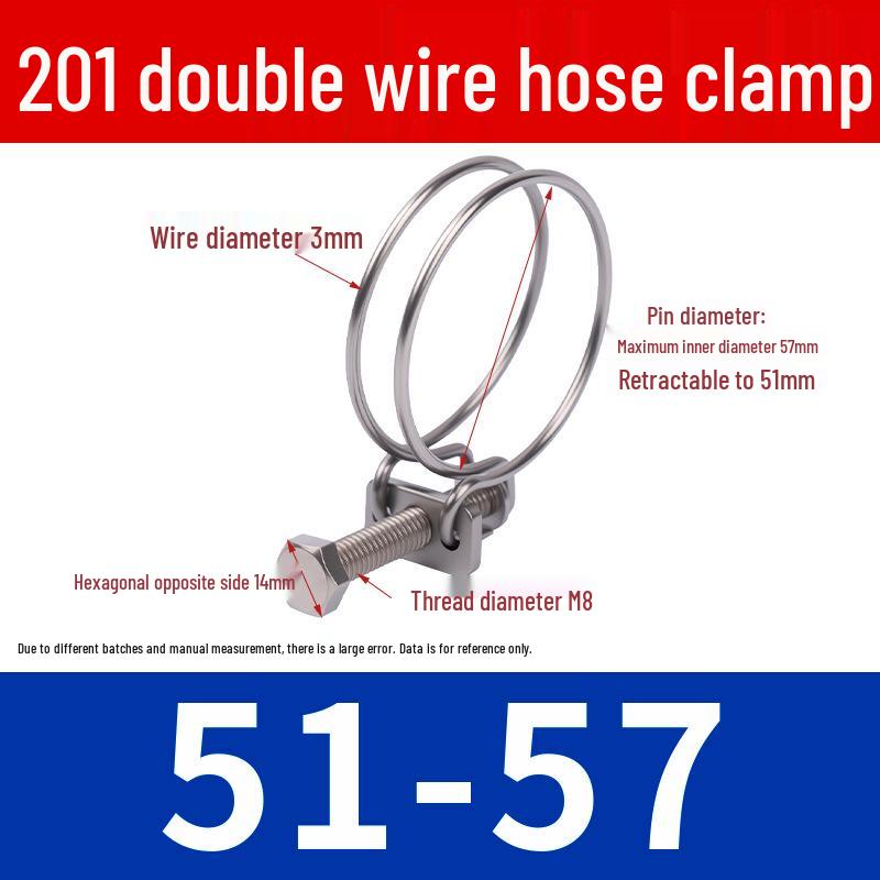 Doppeldraht-Schlauchschelle aus Edelstahl für Feuer-, Wasser-, Gasleitungen - Verdickt