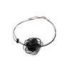 Dark Lace Flower Crystal Choker Necklace