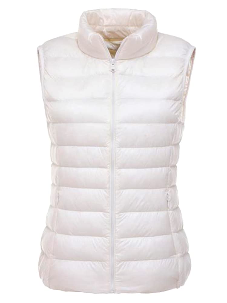 Wnodruke Ultralight Down Ultra and Packable Women's Vest, Lightweight, Warm, Compact, (WN005) (L, White)