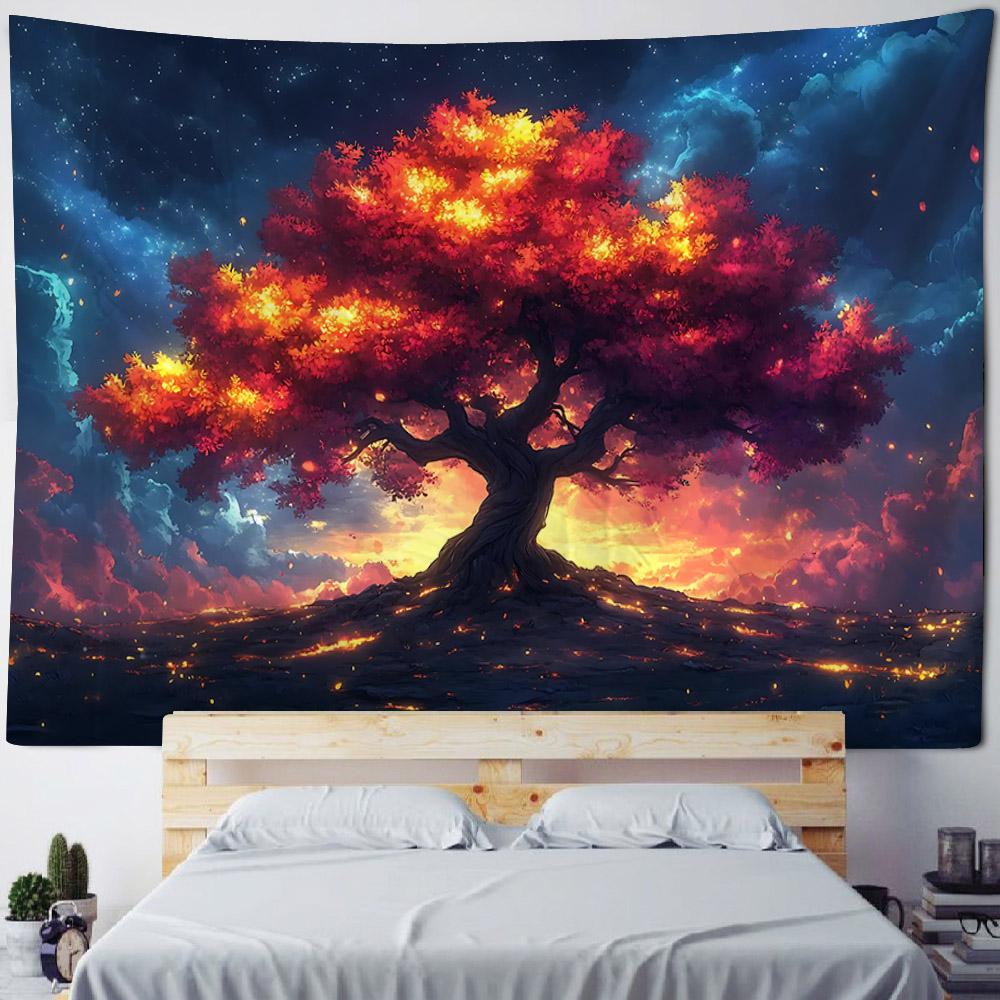 Tree Of Life Tapestry Kawaii Bedroom Decoration Mandala Home Wall Decoration Blankets Aesthetics Living Room Hanging Cloth