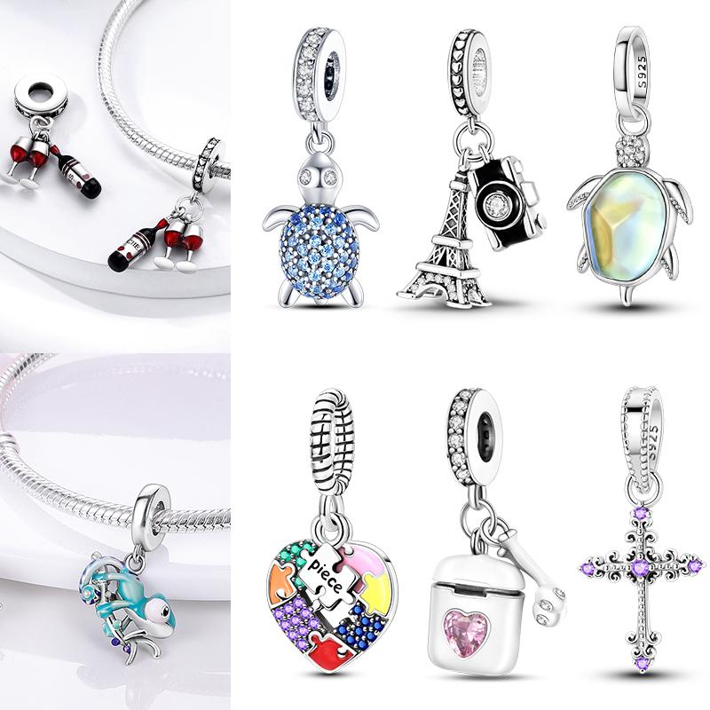 Charms Copper Original Pendants Beads Perfume Plane Fit Bracelet Making Woman Jewelry