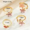 4 Stück Schönes Rosa Rosenblüten Verstellbares Ring Set Mode Falsche Perle Diamant Dekor Fünfblättrige Blumige Ringe Für Damen Schmuck Geschenk