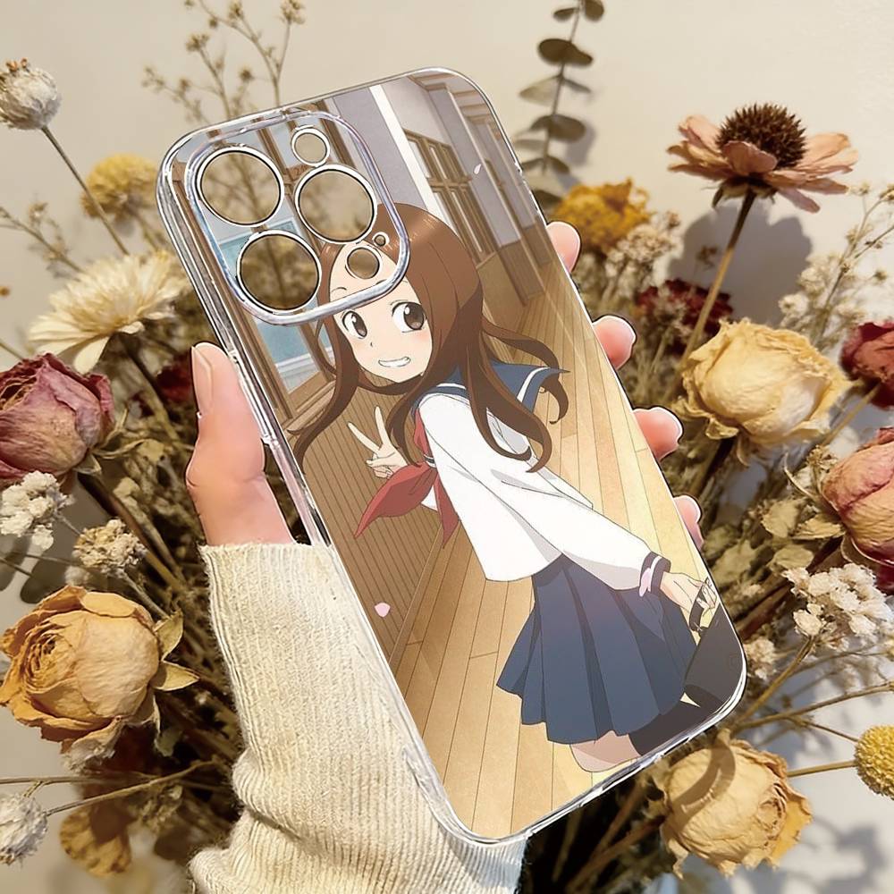 Karakai Jouzu no Takagi-san Phone Case Transparent Silicone Soft For iPhone 17 16 15 14 13 12 11 Mini Pro Max Plus