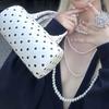 Korean Style Polka Dot Cylindrical Bag Polyester PU Shoulder Bag Spicy Girl Handbag  Party
