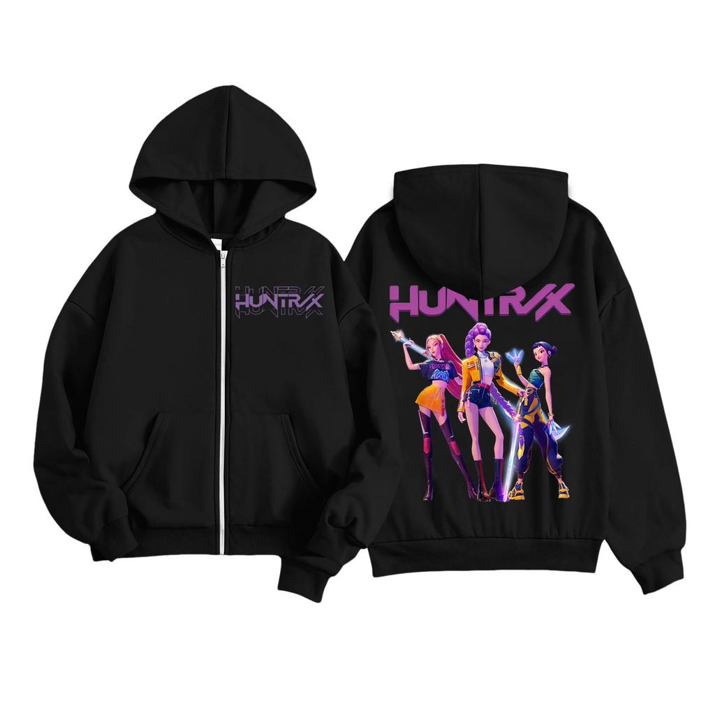 Kids Fashion Women's Lightweight Long Sleeve Zipper Hoodie Printed Hoodie With Pockets