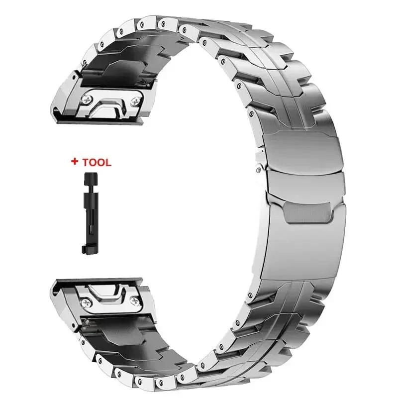 QuickFit 22 26mm Titanium Strap For Garmin Fenix 8 51mm 7 7X 6 6X Pro Stainless Steel Band For Garmin Fenix3 5 5X Plus Bracelet