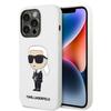 Hülle für iPhone 14 Pro Karl Lagerfeld Silikon Ikonik Weiß