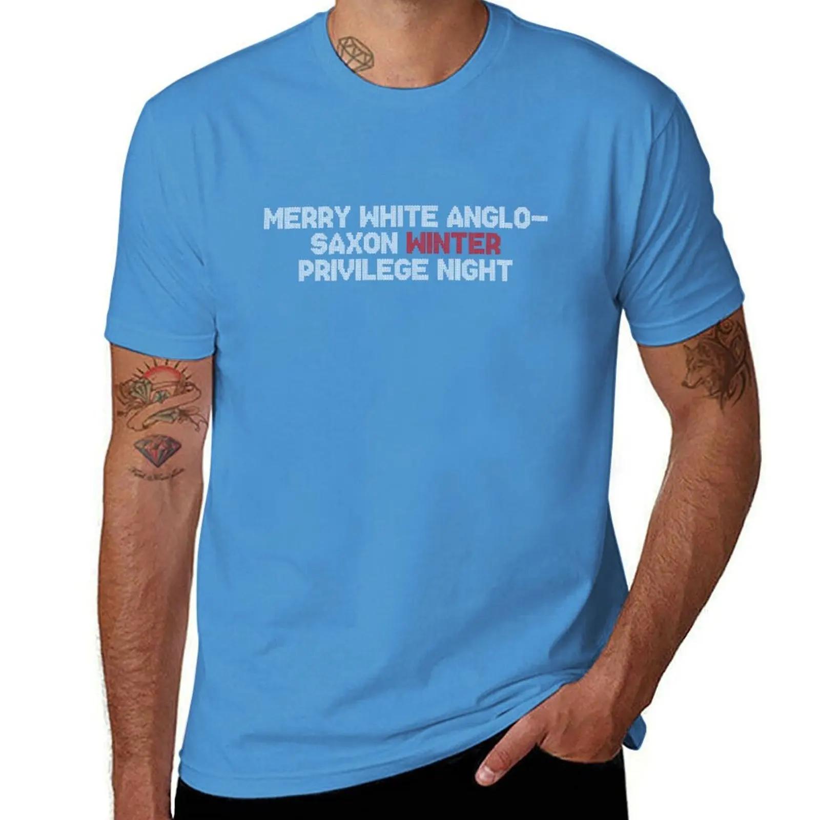 Merry White AngloSaxon Winter Privilege Night TShirt vintage clothes customs vintage t shirts mens white t shirts S
