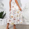 Damen Maxiröcke, fließend, ausgestellt, mit Rüschensaum, A-Linie, elastische Taille, elegant, gestuft, Boho, lange Röcke