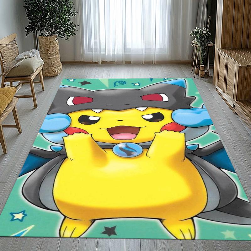 

6 Style Pikachu Pokemon Living Room Non-Slip Area Rug Soft Carpet for Bedroom Kids Playroom Sofa,Home Decor Doormat Gift 40x60cm
