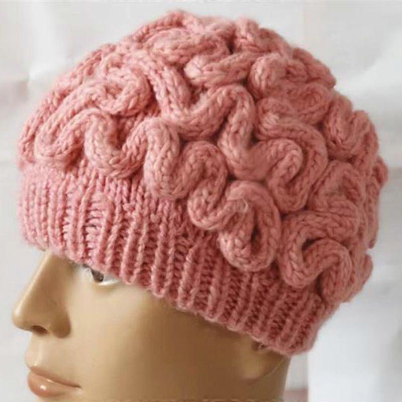 Men's Brain Shaped Hand Knitted Wool Hat