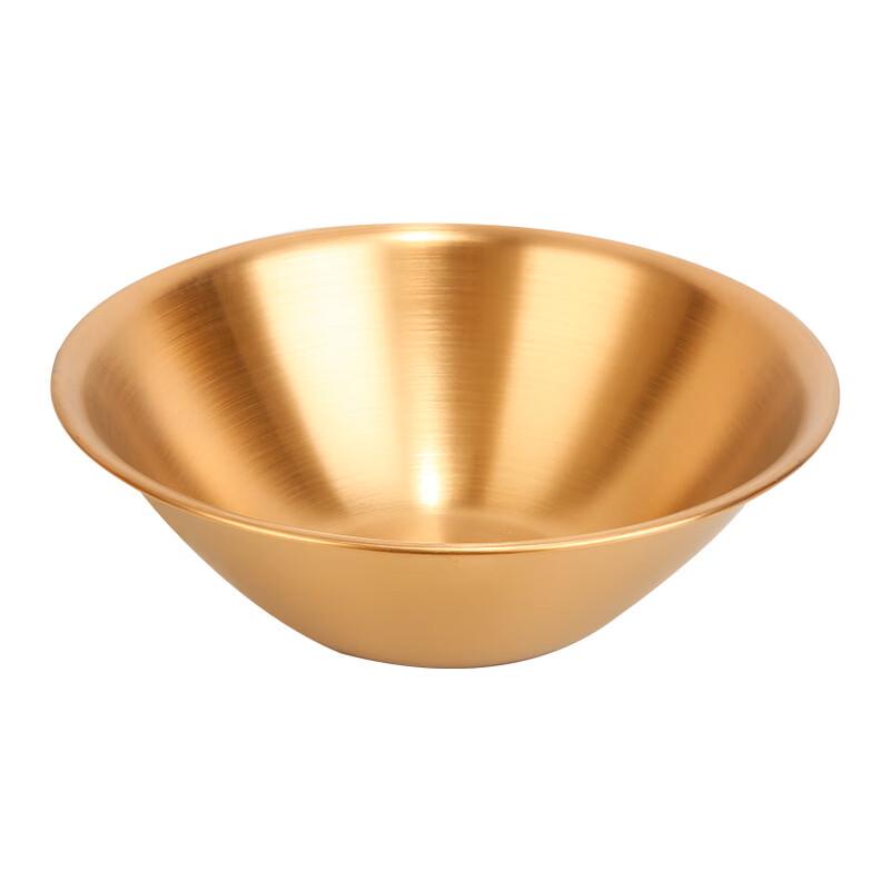 ZISIZ Gold Stainless Steel 3-Compartment Conical Serving Bowl 17CM