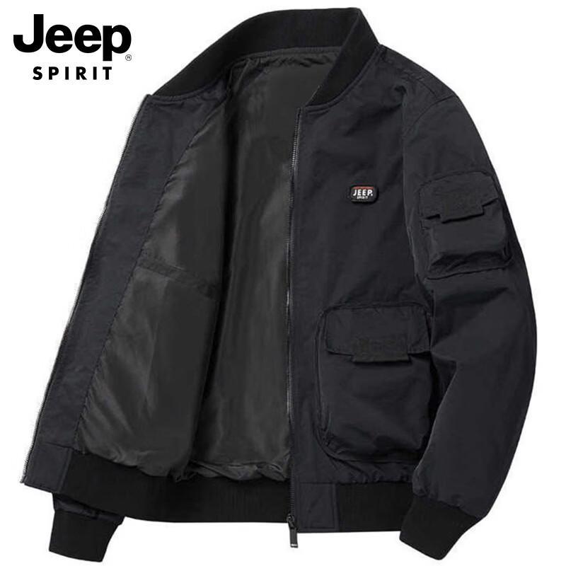 JEEP SPIRIT Men's Baseball Collar Flight Jacket