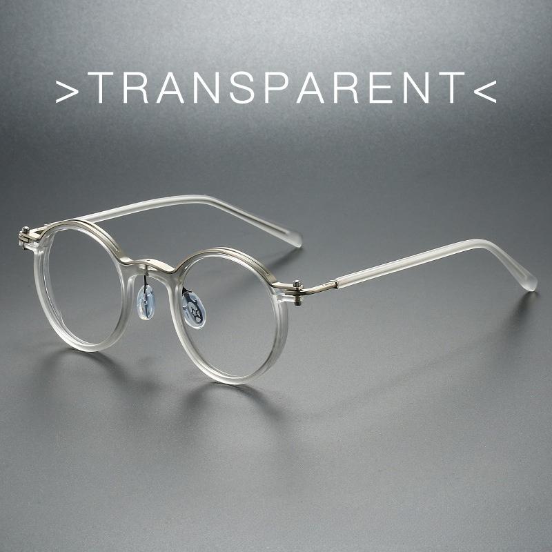 

New Retro Round Frame Anti Blue Light Presbyopia Glasses for Men Luxury Brand Designer Punk Popular Metal Eyeglasses 0 To +4.0 2.0 прозрачный