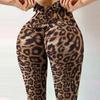 New Arrival Fitness High-Stretch Sweat-Wicking Digital Print Bow-Tie Drawstring Trousers Leggings High-Waisted Slim-Fit Yoga Pants for Women