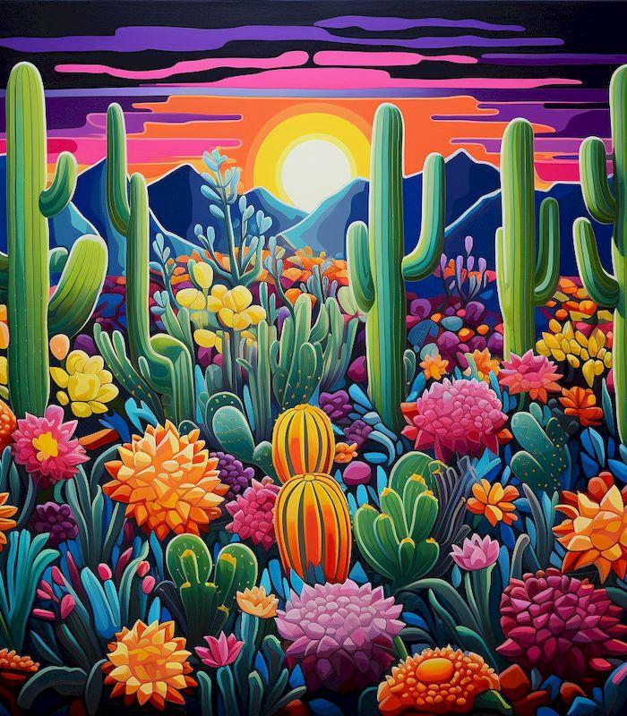 Diamond Painting Cactus Full Square/Round Embroidery Landscape Mosaic Rhinestone Pictures Cross Stitch Kits Decor Gift
