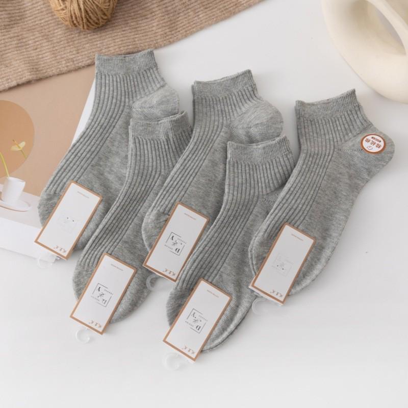Women's Candy Color Double Needle Cotton Socks – Summer Non-Slip, Breathable, Sweat-Absorbent, Low-Cut Korean Style.