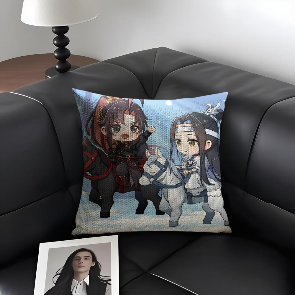 M-Mo Daoo Z-Zu Shi Tv Series Cushion Cover Natural Linen Organic Fabric Double-Sided Printing Sofa Home Decor Gift Pillow Case