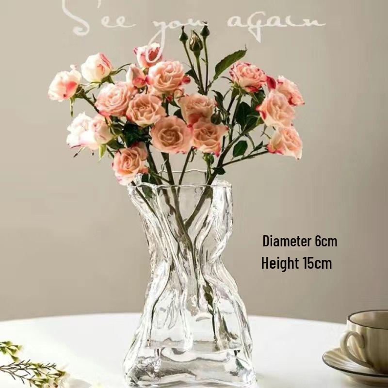 Large Light Luxury Glass Vase for Living Room: Hydroponic Plant & Flower Arrangement