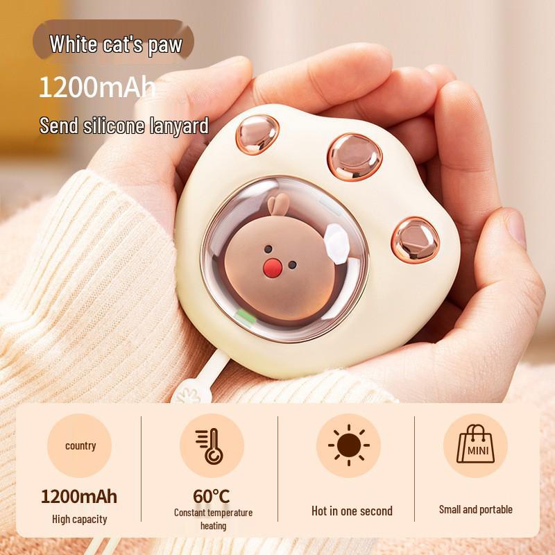 Cute Cat Paw USB Rechargeable Hand Warmer - Explosion-Proof & Portable