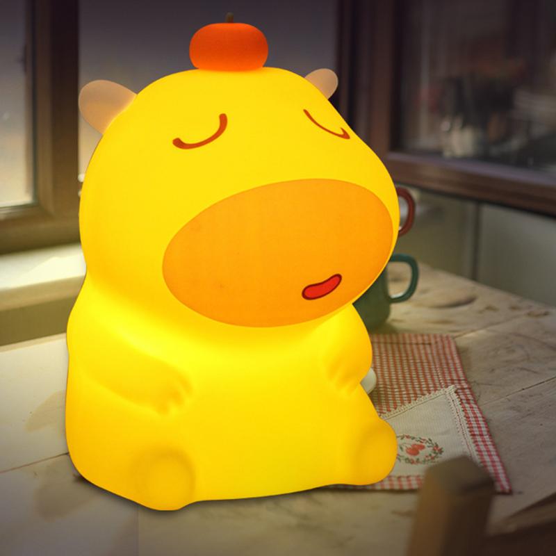 Silicone Night Light USB Silicone Capybara Cute Lamps Living Room Decoration For Girls Kids School Offices Dorms Bedrooms