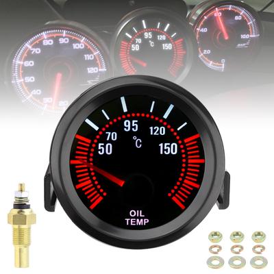Univerzální 52mm 12V Auto Měřič teploty oleje Měřič teploty oleje 50 - 150 stupňů Celsia pro Auto / Loď / Nákladní auto / ATV s teplotním senzorem