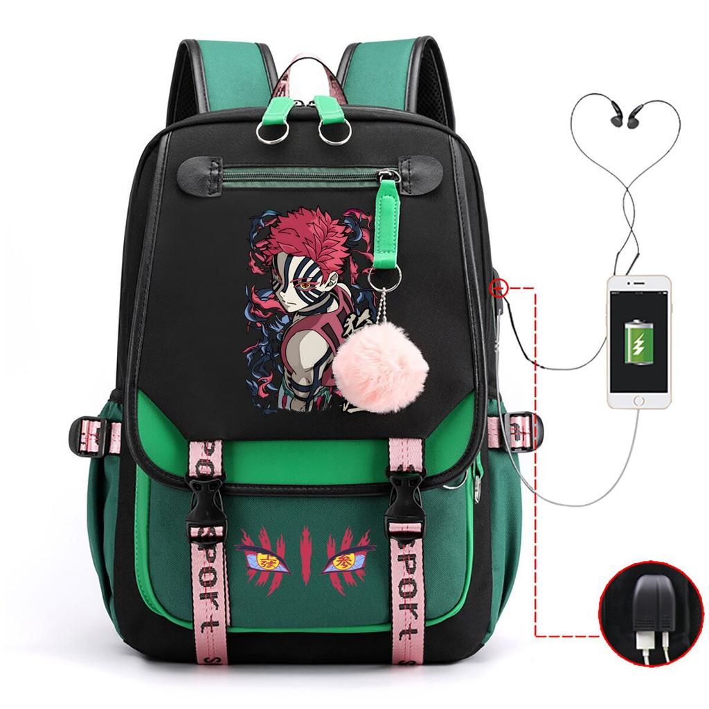 Ghost Extermination Surrounding Day Trend Backpack Large Capacity Student Schoolbag Multi-functional Leisure Outdoor Bag