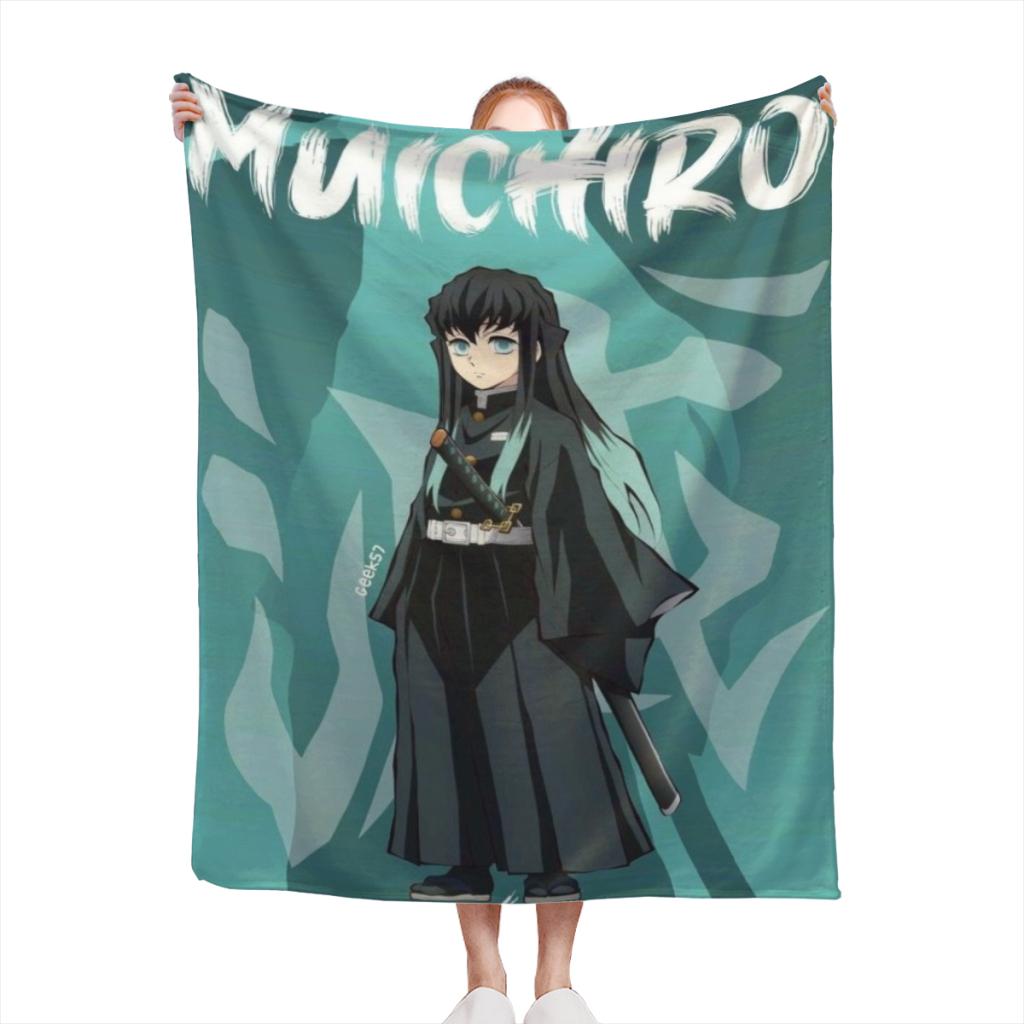 Demon Slayer Microfiber Blanket School Bed Blankets for Winter Luxury Cover Throw Sofa Knee Fluffy Soft Anime Summer & Throws