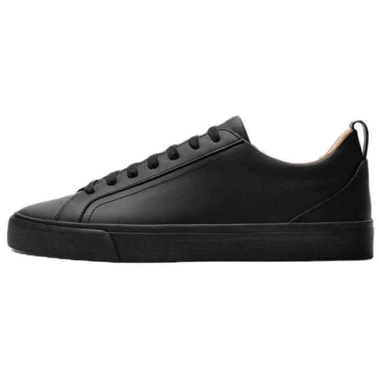 Zara Pu Lace-Up Retro Low-Top Sneakers Men Sneakers Black 2203620839