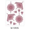 9pcs Brown Red Lace Fake Tattoos Lace Hollow Indian Style Temporary Tattoos Set Beauty Tool Face Hand Feet Flower Fake Tattoos