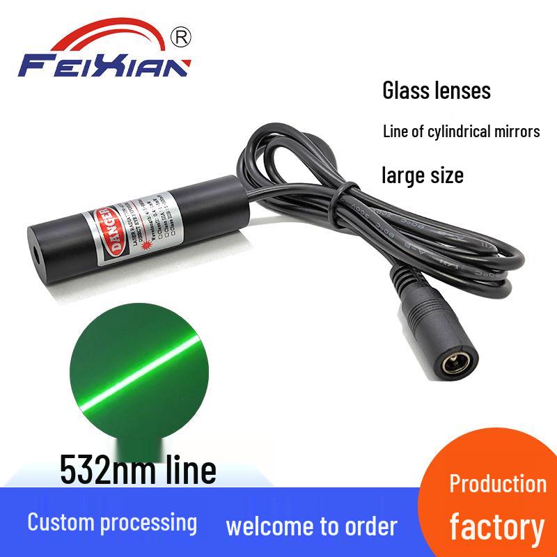532nm 30mW Large Line Generator Green Laser Module (16x60mm) for Cutting