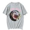 Moo Deng Bouncy Pig in Thai Picture The Cute Baby Hippo Funny Meme T Shirts Unisex Women Casual 100 Cotton Oversized Tshirt Tops