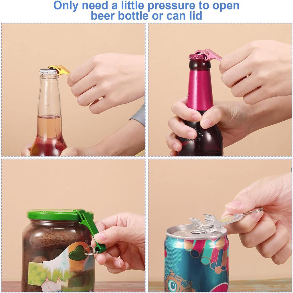20Pcs Portable Beer Bottle Openers Aluminum Bottle Openers Keychain Bottle Opener Soda Beverage Bottle Opener for Party Wedding