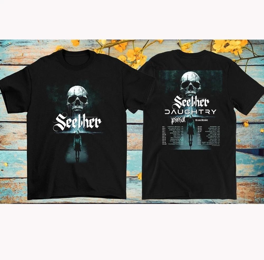 Seether Daughtry Map Out Fall 2025 Tour Reprint T-Shirt 22D272 Unisex T-Shirt S