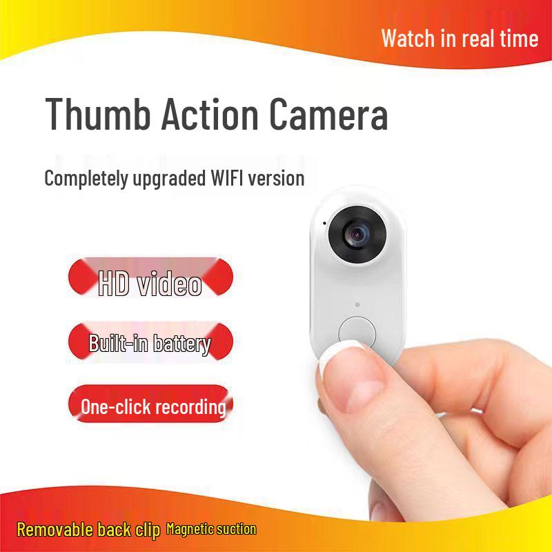360° Magnetic Thumb Camera: Upgraded WiFi Sports, Pet, and Travel Recorder