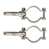 2Pcs Clamp On Oarlock 304 Stainless Steel Polished Finish 1‑5 8in for Marines Boats Water Rafts Kayaks