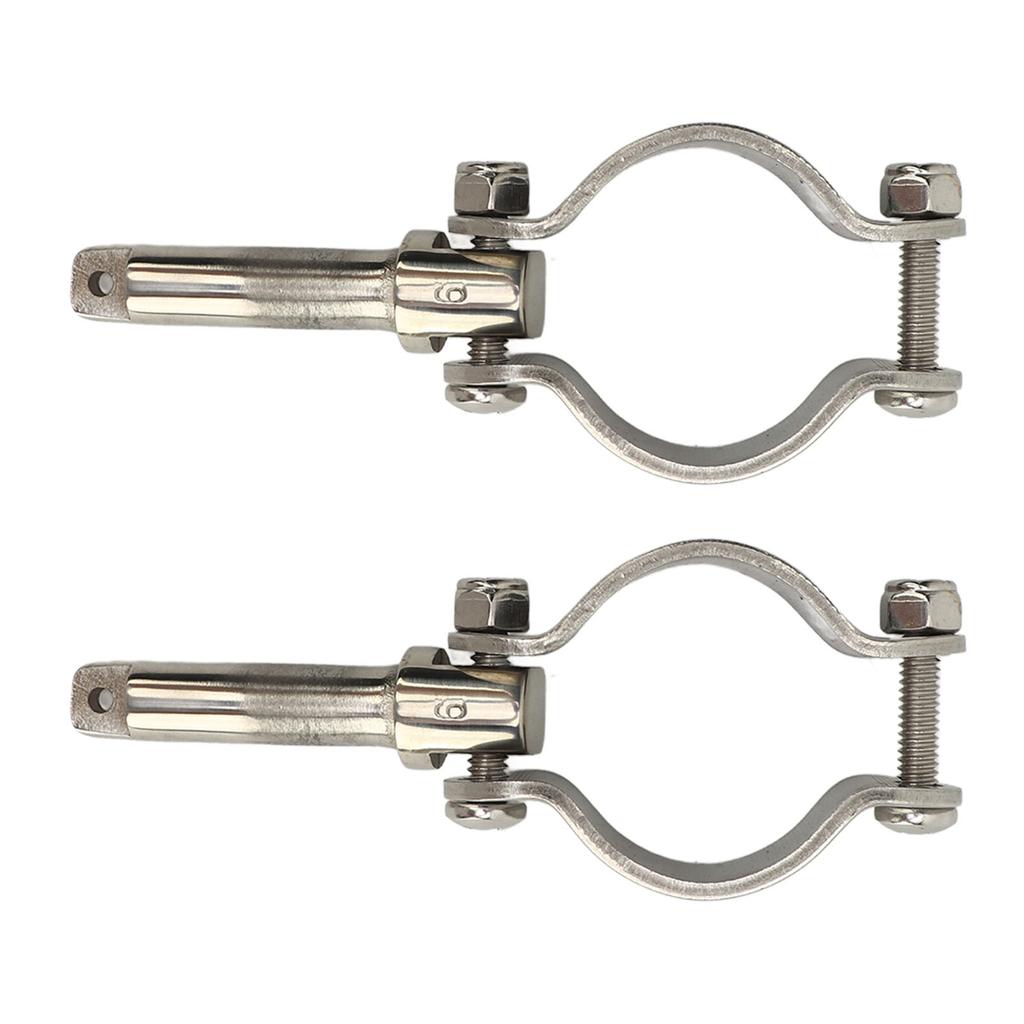 2Pcs Clamp On Oarlock 304 Stainless Steel Polished Finish 1‑5 8in for Marines Boats Water Rafts Kayaks