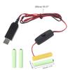 Universal USB to 6V AAA Dummy Battery Power Cable with Switch USB Power Converter for Radio LED Light Toy Remote