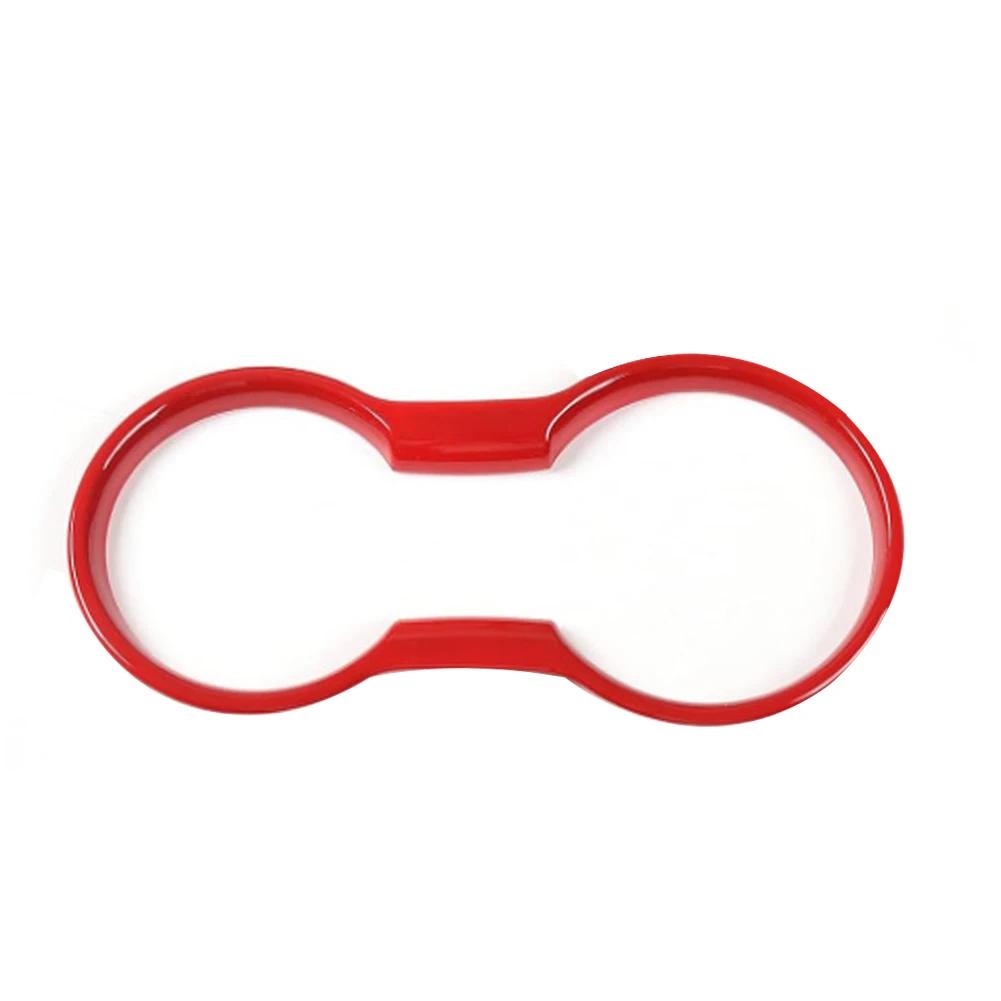 Car Water Cup Holder Frame Cover Carbon Fiber Interior Trim Molding Cup Holder Cover Accessories for Ford Mustang 2015- 2025